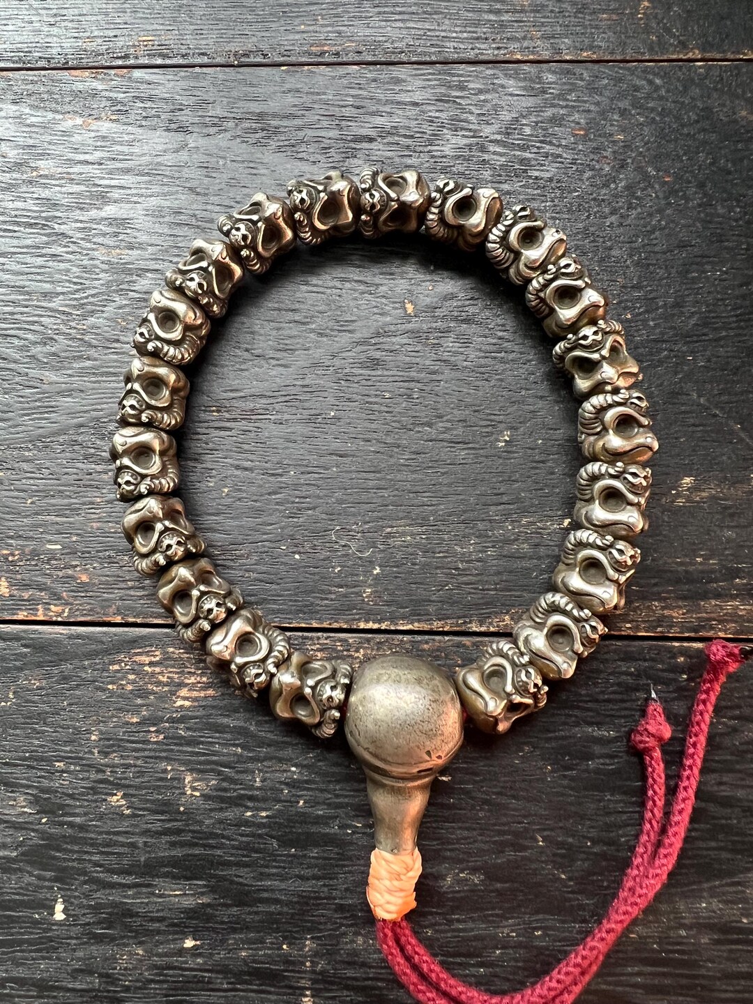 White Brass Garuda Skull Ritual Bracelet | Tibetan Buddhist Meditation ...