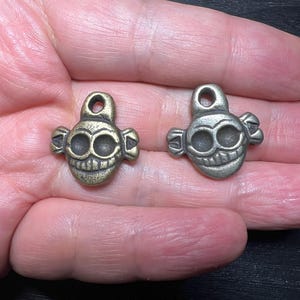 Tibetan Citipati Skull Pendant | Nepal Buddhist Amulet in Brass or White Brass | Protector Charm of Impermanence