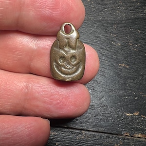 Tibetan Skull Bead Pendant: Handcrafted Copper Brass Vajra Charm