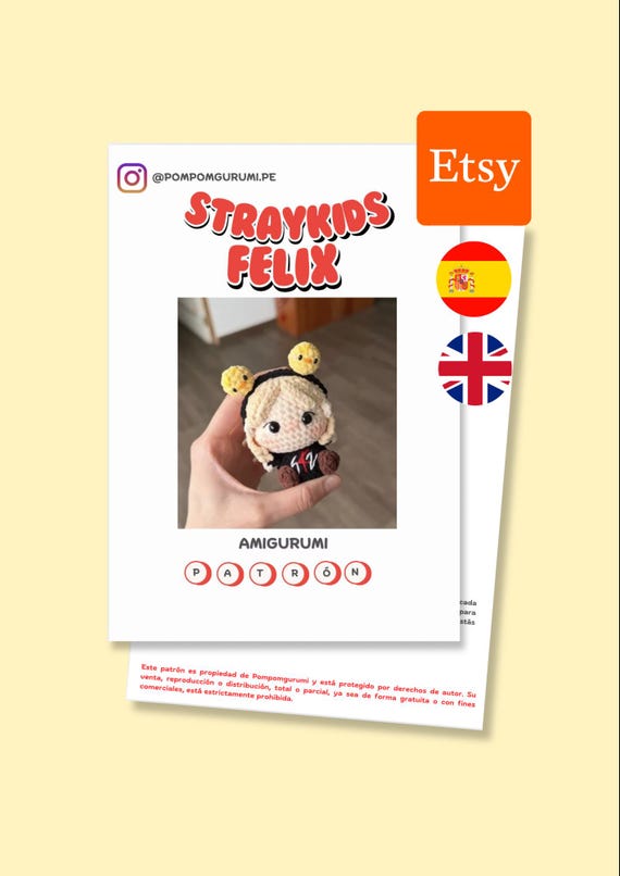 Crochet Pattern Stray Kids Felix Amigurumi | Kpop Amigurumi