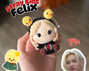 Crochet Pattern Stray Kids Felix Amigurumi | Kpop Amigurumi