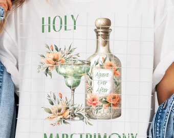 Margaritas and Matrimony PNG, Margarita Shirt Graphic, Tequila Drinking PNG, Bachelorette Party Sublimation Design, Digital Download