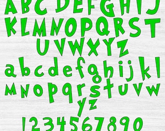 Green Font Svg Bundle, Green Character Font, Christmas Holiday Fonts Svg, Christmas Alphabet, Grinch Font, Christmas Doodle Letters Svg, Png