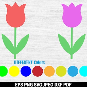 Tulip SVG, Cricut Cut File, Tulip Bundle, Commercial Use, Spring Flower,Tulip Flower,Flower wrap file for Cricut Silhouette Instant Download