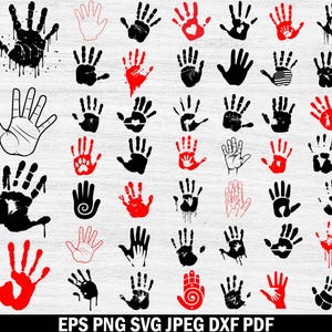 Handprint Svg Bundle, Handprint Png Bundle, Handprint Clipart, Handprint Svg Cut Files for Cricut, Handprint Silhouette, Hand Print Svg