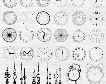 Clock Face Svg Bundle, Clock Face Png Bundle, Clock Face Clipart, Clock Face Cut Files For Cricut, Clock Face Silhouette, Clock Face Vector