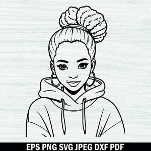 Afro Woman Svg Bundle, Afro Girl Svg, Black Woman Svg, Black Woman Silhouette, Afro Hair Svg, Afro Queen Svg, Afro Woman Cut File For Circut image 3