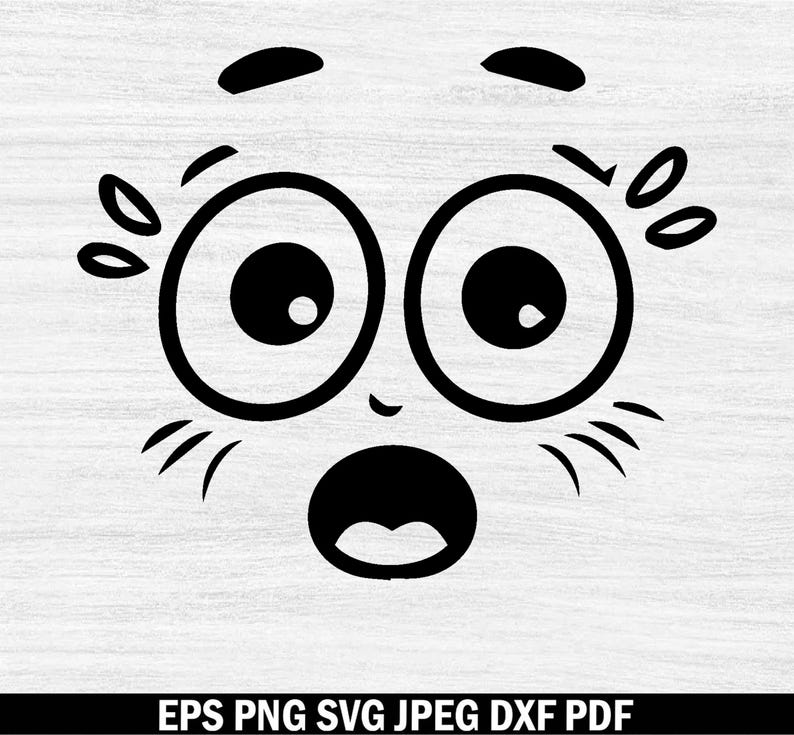 Cartoon Emotion Faces Svg Bundle, Kawaii Face Svg, Cute Funny Face Svg ...