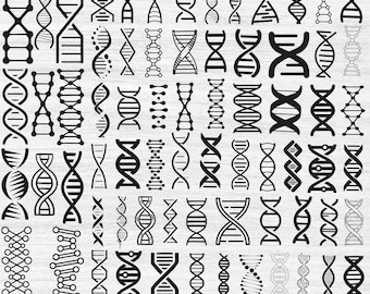 Dna Svg Bundle, Dna Png Bundle, Dna Clipart, Dna Svg Cut Files for Cricut, Gene Svg, Molecule Svg, Science Svg, Dna Silhouette, Dna Vector