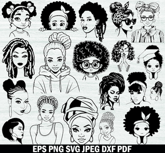 Afro Woman Svg Bundle, Afro Girl Svg, Black Woman Svg, Black Woman Silhouette, Afro Hair Svg, Afro Queen Svg, Afro Woman Cut File For Circut