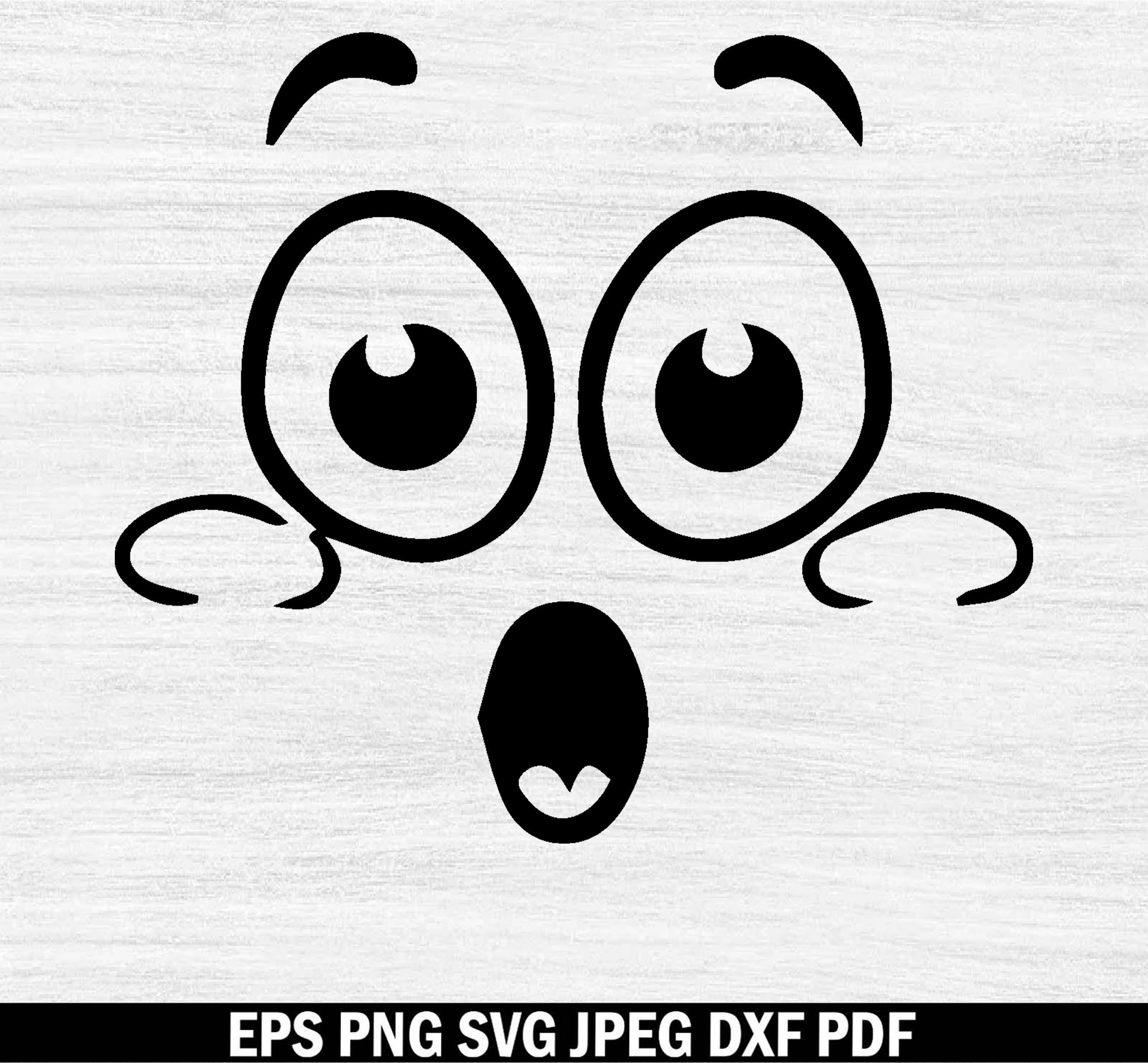 Cartoon Emotion Faces Svg Bundle, Kawaii Face Svg, Cute Funny Face Svg ...