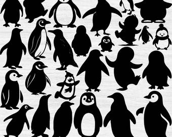Pinguïn Svg-bundel, pinguïn Png-bundel, pinguïn Clipart, pinguïn Svg-bestanden knippen voor Cricut, pinguïn silhouet, pinguïn gesneden bestanden