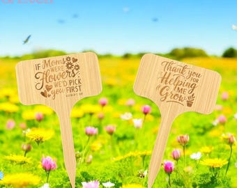 母の日のプレゼントにぴったりのユニークな木製植物タグ - 植物に特別な雰囲気をプラス