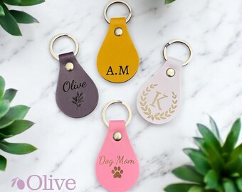 Personalized Laser Engraved Leather Keychain