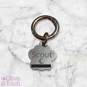 Personalized Sparkly Dog Paw Print Tag - Stainless Steel, Customizable in 12 Colors image 3