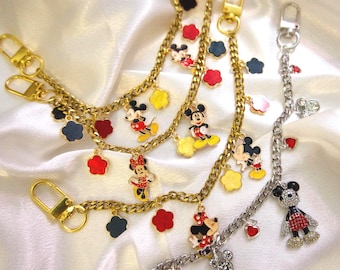 Bolsita de Stoney Clover Lane, colgante para bolso, Mickey, Minnie, accesorio para bolso, cadena cubana dorada, esqueletos