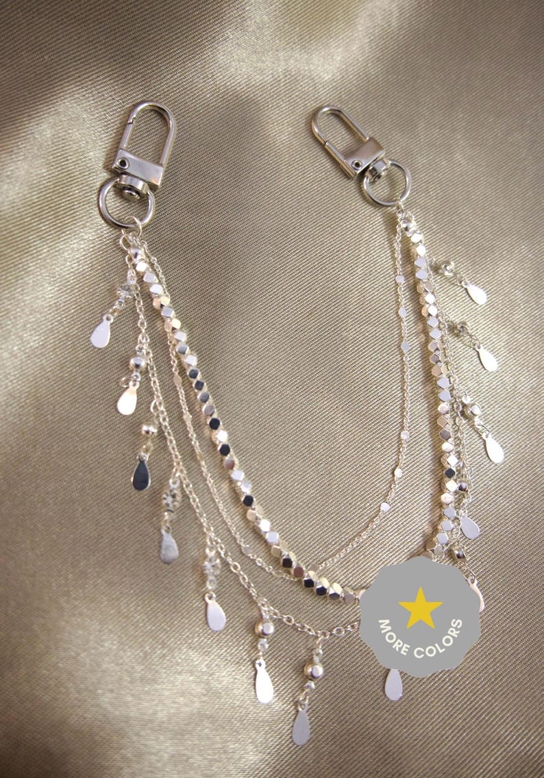 Bag chain charm, bag charm, bag accessory, gold chain, silver chain Silver