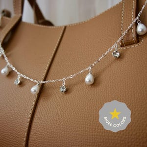Bag chain charm, gold accessory, silver accessory, faux pearls, bag charm, chain accessory, handmade