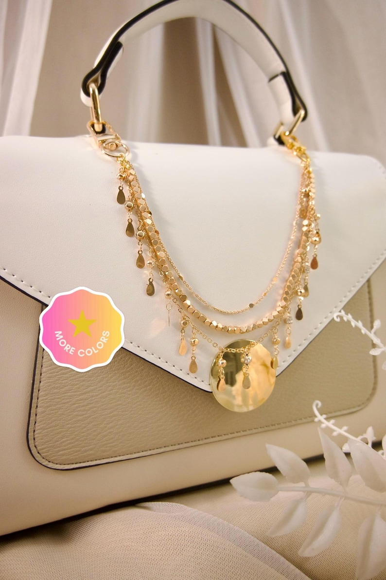 Bag chain charm, bag charm, bag accessory, gold chain, silver chain image 3