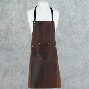 Leather Apron - Durable & Soft Brown Leather - Protective Clothing - Welding Clothing - Handmade - Work Clothing Welder Protection Best Gift