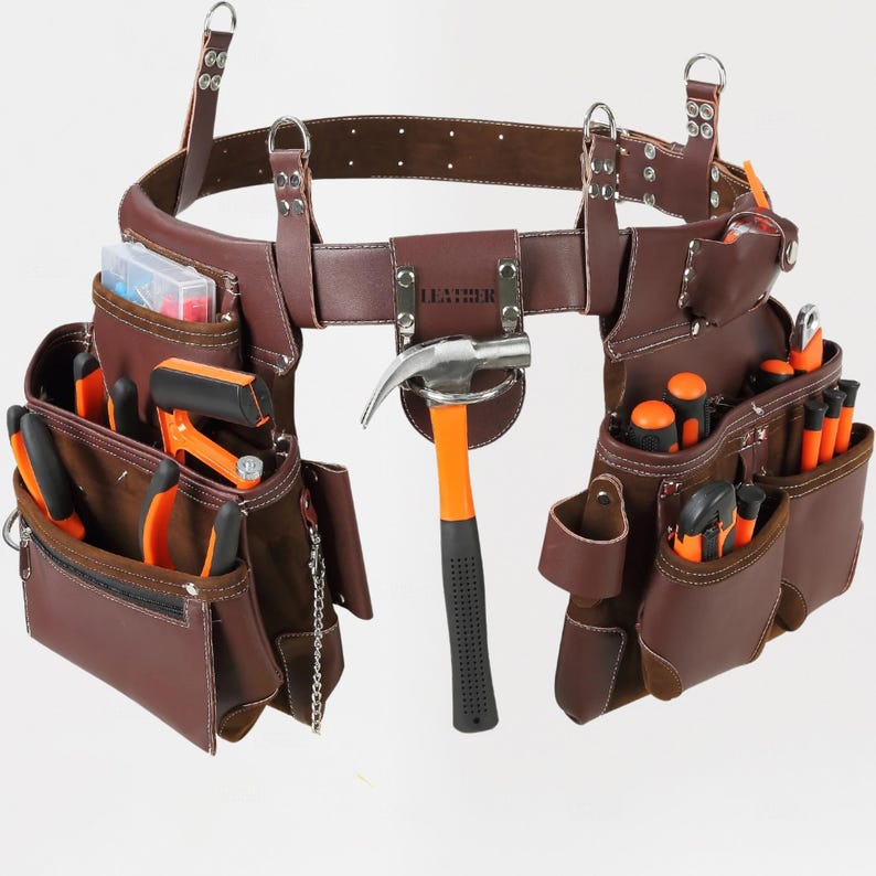 leather tool belt, carpenter tool belt, electrician tool belt, construction belt, work belt, tool pouch, leather tool pouch, framing tool belt, roofer tool belt, handyman belt, woodworking tool belt, contractor belt, heavy duty tool belt, professional tool belt, leather work belt