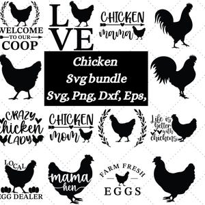 Chicken Svg Bundle, Farm Chicken Svg, Hen Svg, Rooster Svg, Funny Chicken Svg, Chicken Lady Svg, Chicken Whisperer Svg, Chicken Clipart