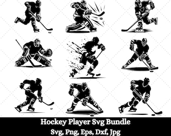 Hockeyspieler-Svg-Bundle, Eishockey-Svg-Bundle, Hockey Png, digitale Hockeyspieler-Dateien Cricut, Hockey-Mama-Svg, Hockeyspieler-Shirt-Svg
