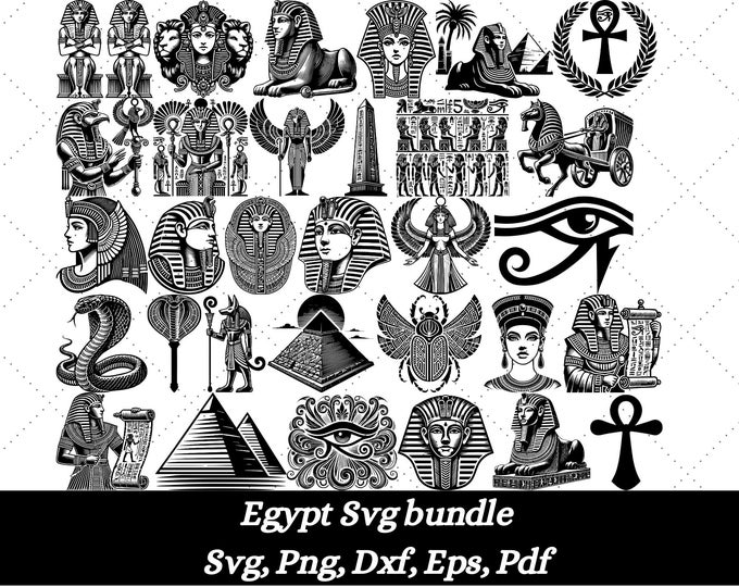 Egyptian Svg Files Bundle, Egypt Svg, Ancient Egypt Svg, Egyptian ...