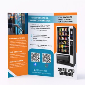 Vending Machine Business Brochure Template, Vending Machine Trifold Brochure,Vending Machine Advertisement Canva Template, Business Flyer image 3