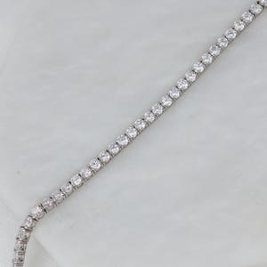 Silver Tennis Bracelet Set With 3mm Cubic Zirconia Stones