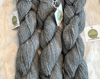 Angora/Merino 2-Ply Fingering Weight Yarn - 400yd - Charcoal Gray