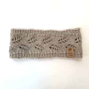 Maglia Maglia Felce Fascia Orecchio Scaldaorecchie - Lana Mohair Seta - Greige - Adulto
