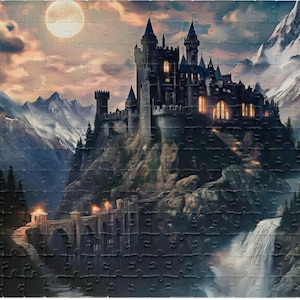 Gothic Fantasy Castle Puzzle For Adults - 1000 Piece Puzzle-Puzzle Lovers Gift-Dragon Puzzles-Gift For Mom And Dad-Science Fiction