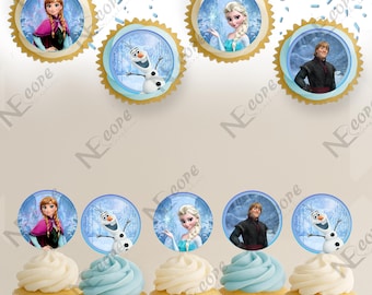 2インチの印刷可能なフローズンカップケーキトッパー