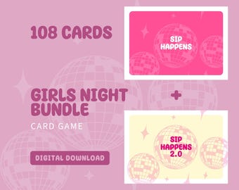 DIGITAL Girls Night Bundle | Soirée entre filles | Jeu à boire pour adultes | Activité Galentines | Carte numérique adulte | Jeu à boire des Galentines