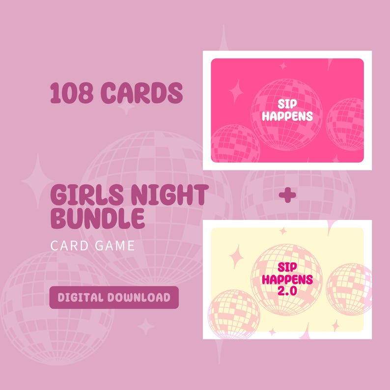 DIGITAL Girls Night Bundle| Girls Night | Adult Drinking Game | Galentines Activity | Digital Adult Card | Galentines Drinking Game image 1