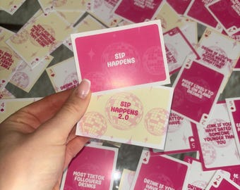 PAQUETE FÍSICO Paquete de tarjetas para la Noche de las Chicas / Juego de beber para Galentines / Noche de las Chicas / Actividad para Galentines