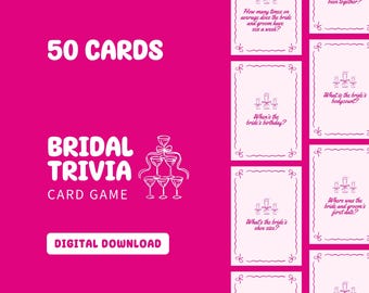 DIGITAL Bridal Trivia Drinking Game | Girls Night | Adult Drinking Game | Card Game | Digital Adult Card Game | Bachelorette Party | Hen Do