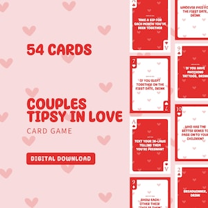 DIGITAL Couples Card Game | Couples Drinking Game | Valentine's Games | Valentine's Card Game | Adult Card Game | Card Game | Date Night