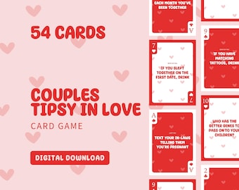 DIGITAL Couples Card Game | Couples Drinking Game | Valentine's Games | Valentine's Card Game | Adult Card Game | Card Game | Date Night