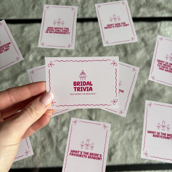PHYSICAL Bridal Trivia Drinking Game | Girls Night | Adult Drinking Game | Card Game | Digital Adult Card Game | Bachelorette Party | Hen Do