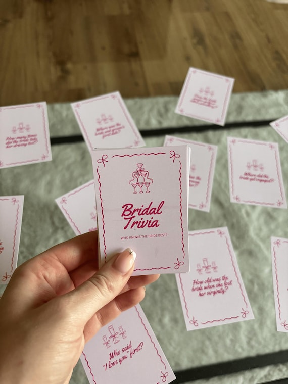 PHYSICAL Bridal Trivia Drinking Game | Girls Night | Adult Drinking Game | Card Game | Digital Adult Card Game | Bachelorette Party | Hen Do