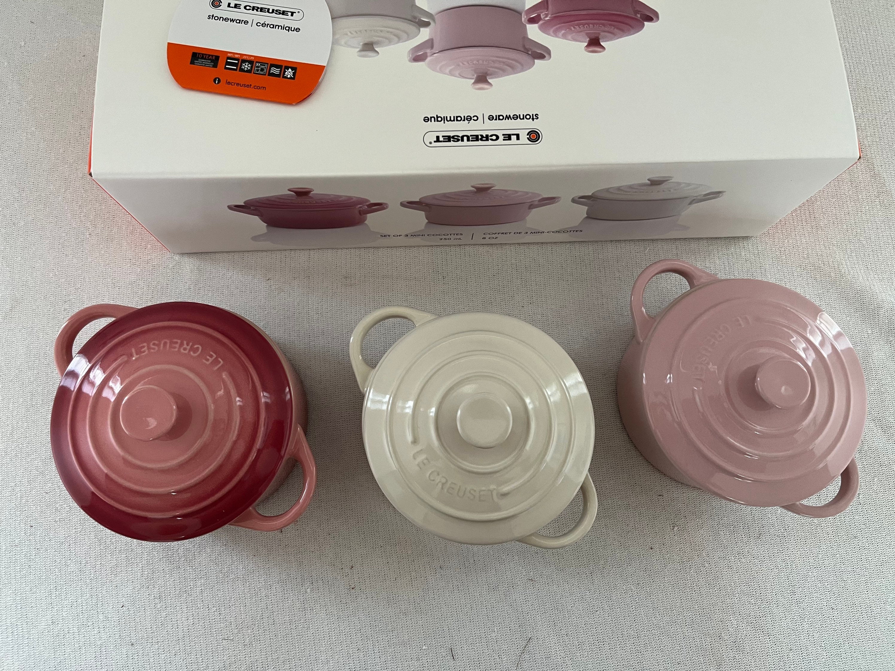 New Le Creuset 3 Pink Cocottes Baking Serving Dishes - Etsy