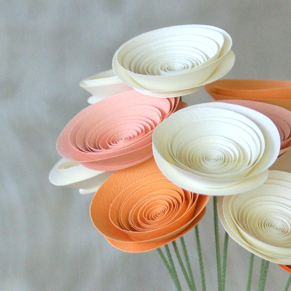 Peaches & Cream Paper Flowers in medium-size Paper Flowers