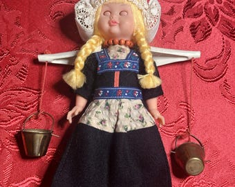 Vintage  Dutch souvenir doll in traditional Volendam costume.
