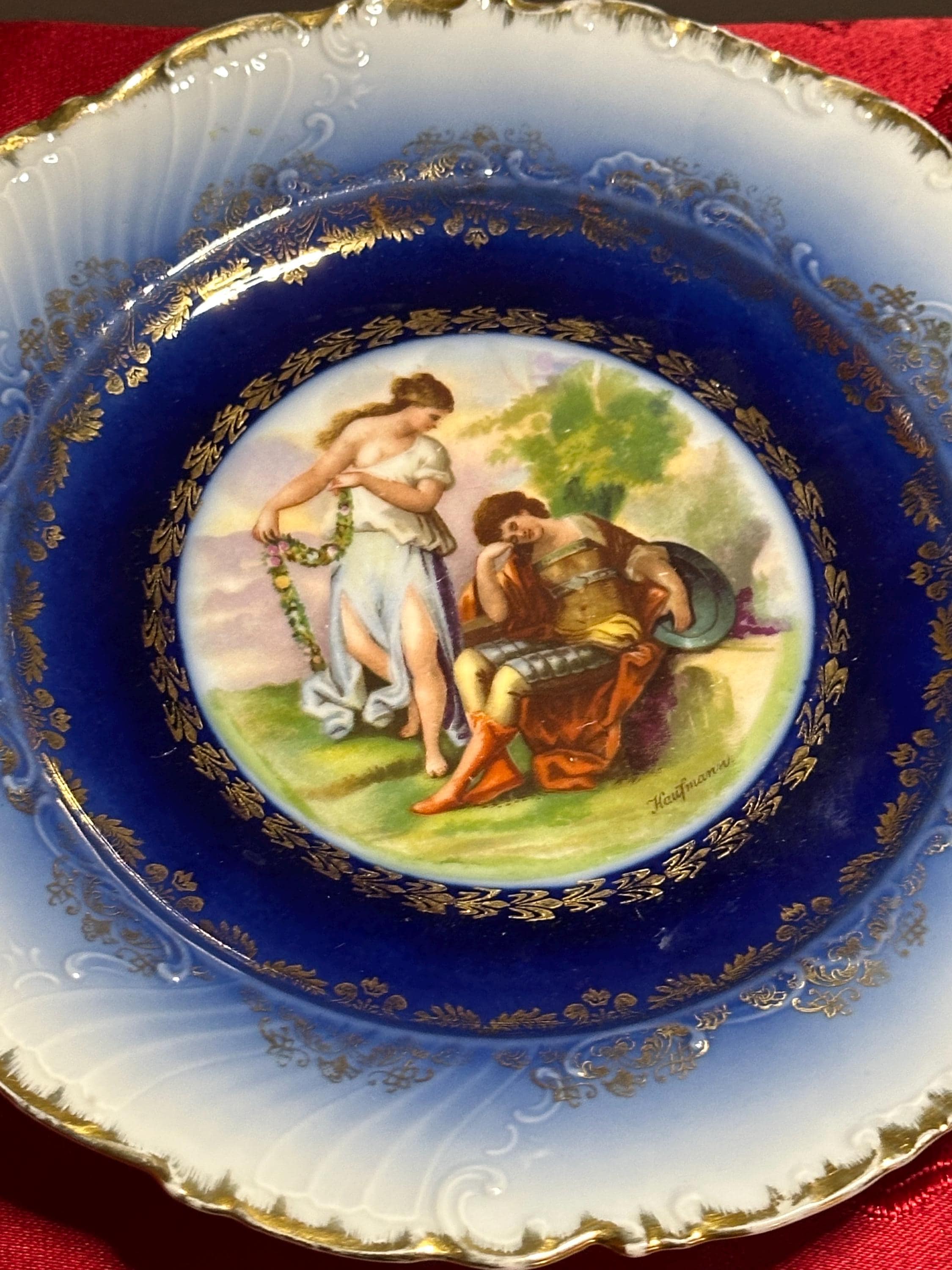 Victoria Carlsbad Austria Porcelain Plate With a Hand-painted