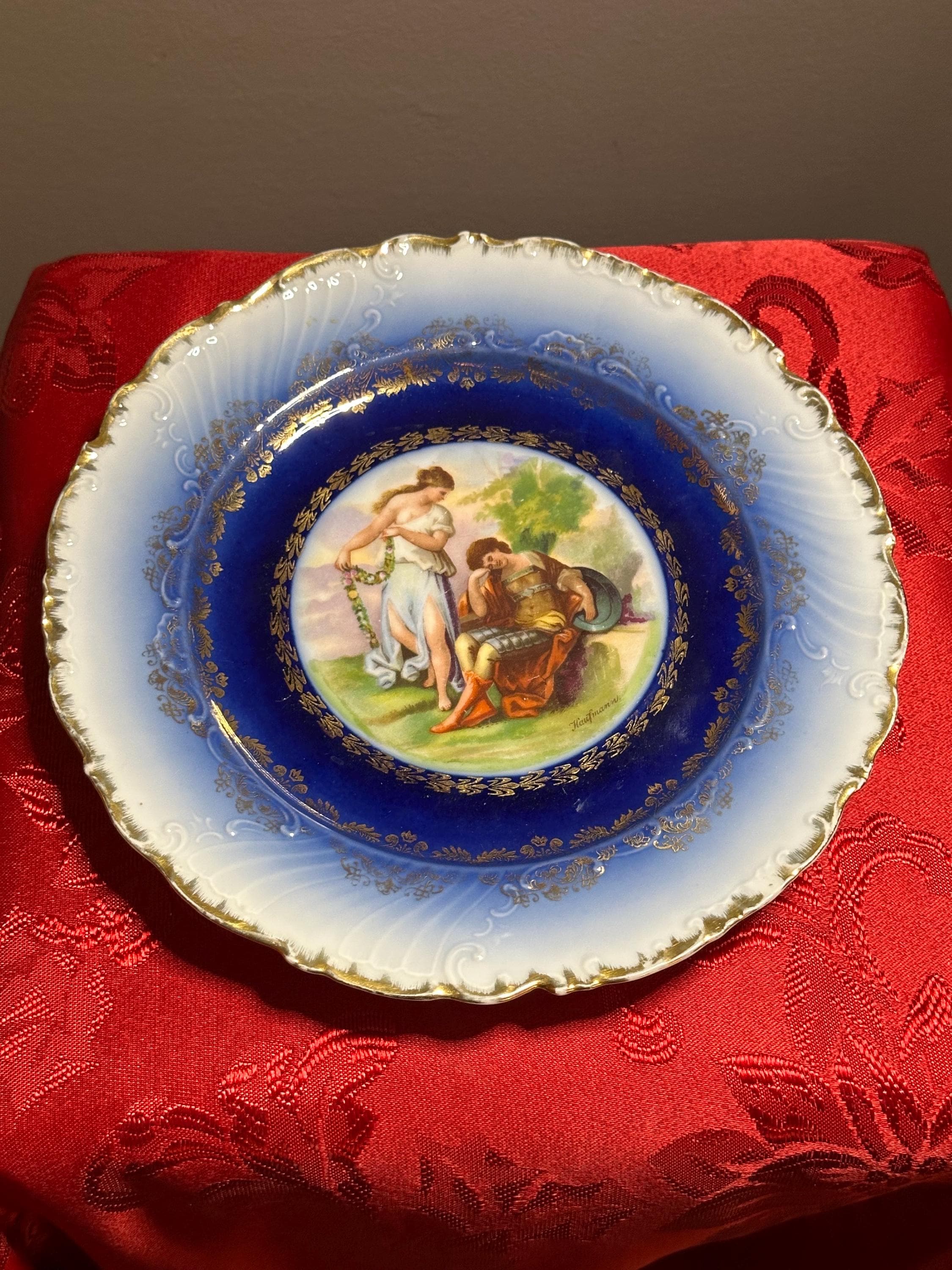Victoria Carlsbad Austria Porcelain Plate With a Hand-painted