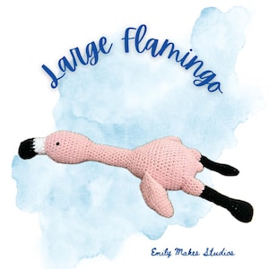 Handgemaakte gehaakte grote flamingo-knuffel