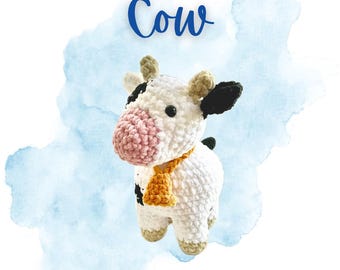 Crochet Amigurumi Black and White Cow Plushie