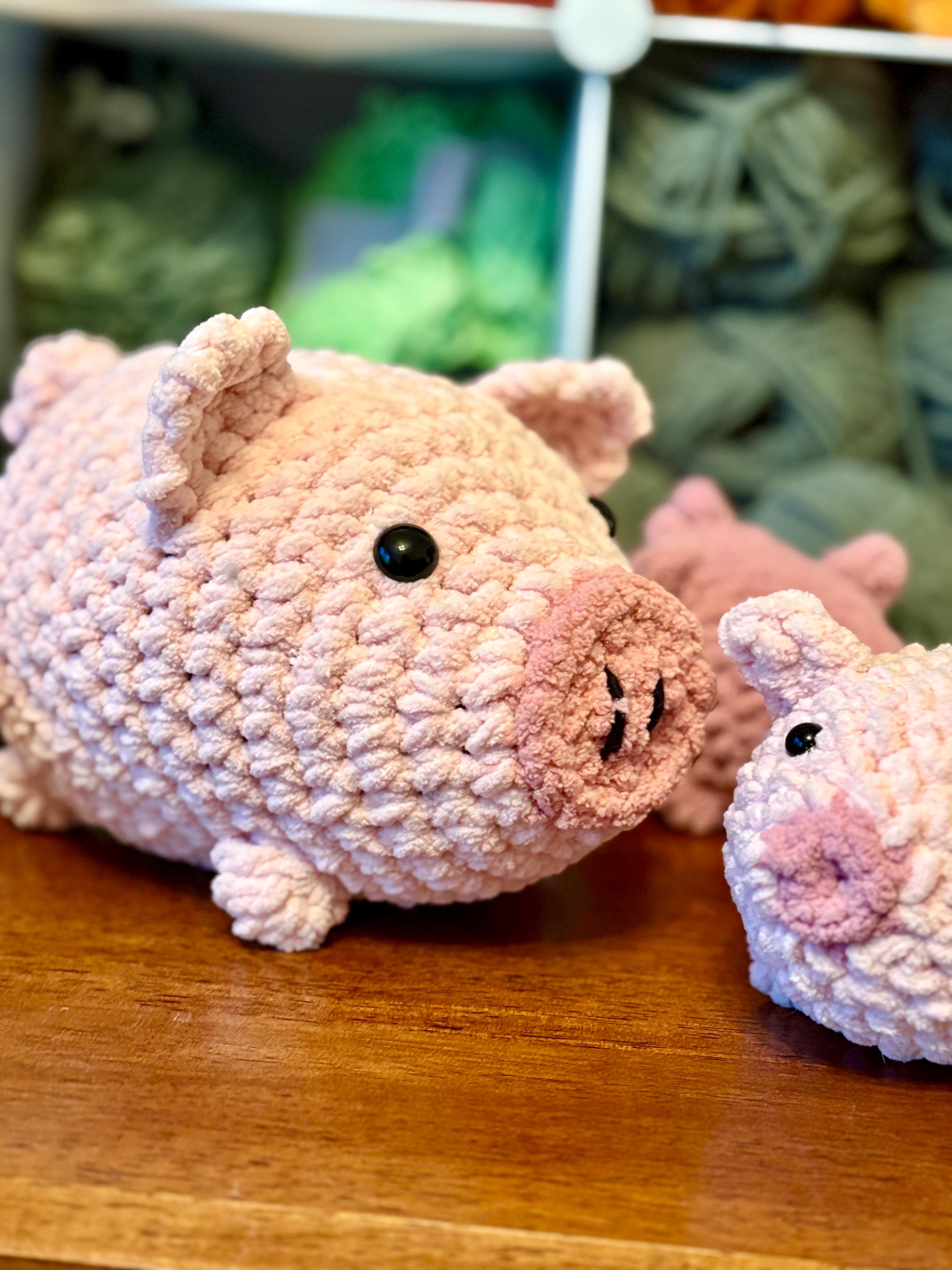 かぎ針編みのあみぐるみ手作り大きなぶたさん - Etsy 日本